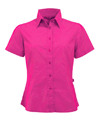 Fuchsia gekleurd dames overhemd met korte mouwen