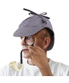 Funny Fashion Detective verkleedset vergrootglas-pijp-pet voor volwassenen