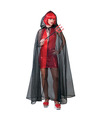 Funny Fashion Halloween verkleed cape met kap mesh stof Dames kostuum-kleding