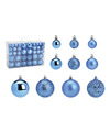 G. Wurm kerstballen 100x stuks 3, 4 en 6 cm blauw kunststof
