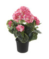 Geranium Kunstbloemen in pot roze-creme H35 cm