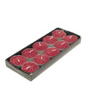 Gerim waxinelichtjes kaarsjes- 10x rood glitters 3,5 cm