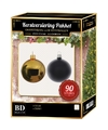Goud met zwart kerstballen pakket 90-delig voor 150 cm boom