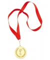 Gouden kampioens medaille aan rood lint
