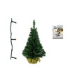Groene kunst kerstboom 90 cm inclusief warm witte kerstverlichting