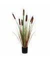 Groene riet-grasplant kunstplanten 90 cm met bruine pot