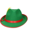 Groene-rode bierfeest-oktoberfest hoed verkleed accessoire voor dames-heren