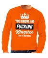 Grote maten Koningsdag Fucking Kingsize sweater oranje heren