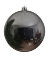 Grote raam-deur-kerstboom decoratie zilveren kerstballen 20 cm glans
