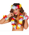 Guirca Hawaii krans-slinger set Tropische-zomerse kleuren mix Hoofd-polsen-hals slingers