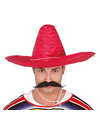 Guirca Mexicaanse Sombrero hoed voor heren carnaval-verkleed accessoires rood