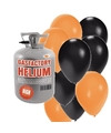 Halloween helium tankje met oranje-zwarte ballonnen 50 stuks