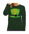 Happy St. Patricksday sweater groen dames