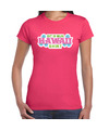 Hawaii shirt zomer t-shirt roze voor dames