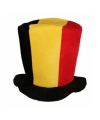 Hoge supporters feest hoed zwart geel rood Vlag Belgie