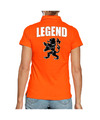Holland fan polo t-shirt legend oranje met leeuw voor dames