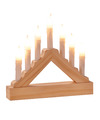 Houten kaarsenbrug met Led verlichting warm wit 7 lampjes 21 cm