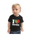 I love Portugal landen shirtje zwart voor babys