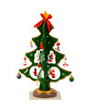 IKO Kleine decoratie kerstboomp met ornamenten hout 25 cm
