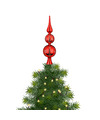 Inge Christmas Goodz kerstboom piek gedecoreerd rood glas 31 cm