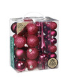 Inge Christmas kerstballen -39-dlg- bessen roze kunststof met piek