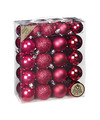 Inge Christmas kerstballen 44x st- bessen roze kunststof mix