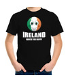 Ireland makes you happy landen-vakantie shirt zwart voor kinderen met emoticon