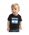 Israel landen shirtje met vlag zwart voor babys
