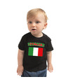 Italia-Italie landen shirtje met vlag zwart voor babys