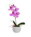 Items Orchidee bloemen kunstplant in witte bloempot roze bloemen H29 cm