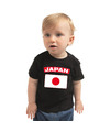 Japan landen shirtje met vlag zwart voor babys