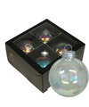 Kerstballen van glas 4x transparant parelmoer -10 cm -milieubewust