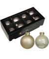 Kerstballen van glas 8x licht champagne 8 cm -milieubewust