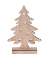 Kerstdecoratie kerstboom hout 28 cm met LED lampjes