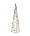 Kerstverlichting figuren Led kegel kerstboom lamp 80 cm goud op batterijen met timer