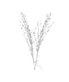 Kerstversiering glitter tak zilver 76 cm decoratie kunstbloemen-kunsttakken met warm witte LED licht