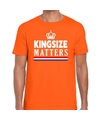 Kingsize matters t-shirt oranje voor heren