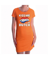 Kiss me i am Dutch oranje fun tekst dress voor dames