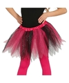 Korte heksen verkleed tule onderrok roze-zwart 31 cm voor meisjes