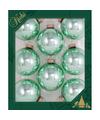 Krebs kerstballen 8x st groen 7 cm glas seafoam mintgroen