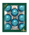 Krebs kerstballen 8x st turquoise blauw 7 cm glas