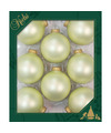 Krebs kerstballen 8x st vanille lichtgeel 7 cm glas