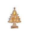 Krist+ decoratie kerstboom hout 32 cm met LED verlichting