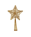 Kunststof ster piek-kerstboom topper glitter koper 28 cm