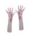 Lange witte handschoenen met bloedspetters