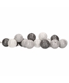 Lichtsnoer met wit-grijze Cotton Balls 378 cm