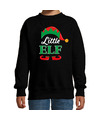 Little elf Kerstsweater-Kersttrui zwart voor kinderen