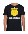 Los Angeles police-politie embleem carnaval t-shirt zwart voor heren