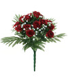 Louis Maes Kunstbloemen boeket rozen-gipskruid rood H36 cm Bloemstuk Bladgroen