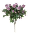 Louis Maes Kunstbloemen boeket rozen lila paars H50 cm Bloemstuk Bladgroen